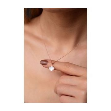 Papatya Silver 925 Ayar Rose Kaplama Sedef Deniz Kabuğu Gümüş Kolye