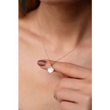 Papatya Silver 925 Ayar Rose Kaplama Sedef Deniz Kabuğu Gümüş Kolye