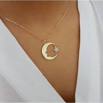 Papatya Silver UVPS100069 Atatürk Silüeti Ay Yıldız Nano Taşlı Rose Altın Kaplama Kadın Gümüş Kolye