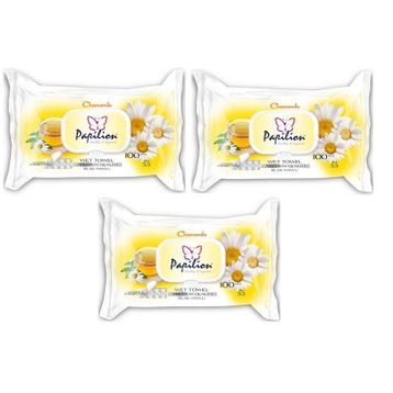 Papilion Papatya 100x3'lü Set Islak Havlu