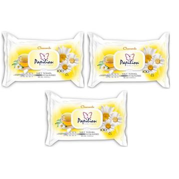 Papilion Papatya 100x3'lü Set Islak Havlu