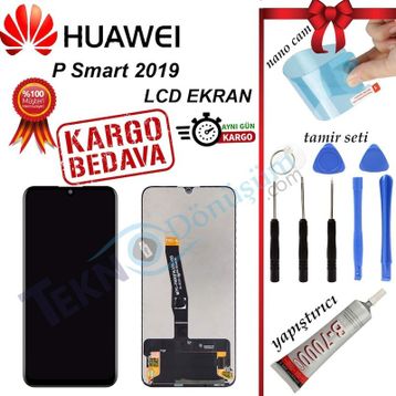 Parça Bankası Huawei P Smart 2019 Çıtasız Siyah Dokunmatik Lcd Cep Telefonu Ekranı