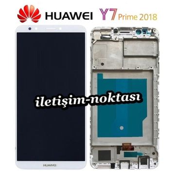 Parça Bankası Huawei Y7 Prime 2018 Çıtalı Beyaz Dokunmatik Lcd Cep Telefonu Ekranı