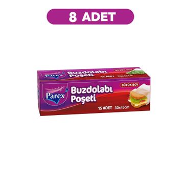 Parex 30x45 cm Büyük Boy Buzdolabı Poşeti (8 adet)
