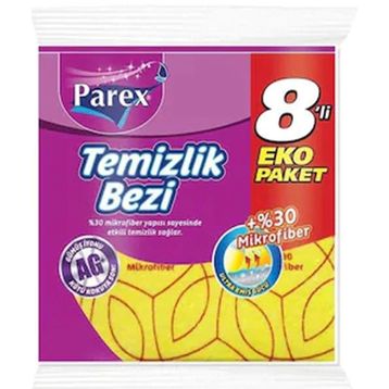 Parex 8'li %30 Mikrofiber Sarı Temizlik Bezi