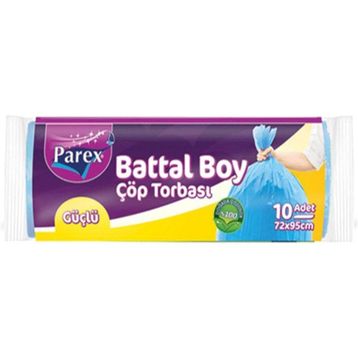 Parex Güçlü Büyük Boy Mavi 10'lu Çöp Torbası