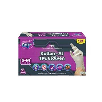 Parex TPE 50'li Beyaz S/M Kullan At Eldiven