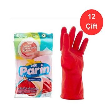 Parin Large 12 Çift Lateks Bulaşık ve Temizlik Eldiveni