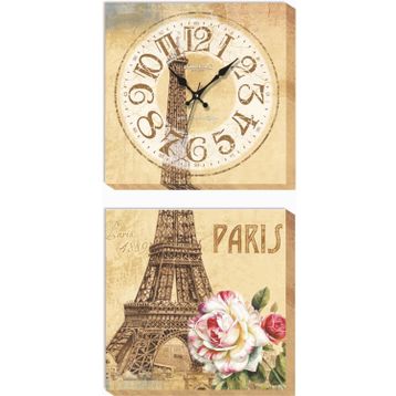 Paris Eyfel Duvar SaatiKanvas Tablo