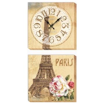 Paris Eyfel Duvar SaatiKanvas Tablo