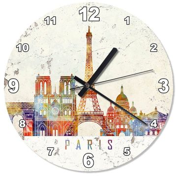 Paris ve Eyfel Kulsei Şekilli Duvar Saati