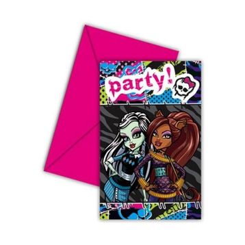 Parti Şöleni 1 Adet Monster High Davetiye