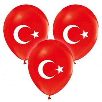 Parti Şöleni Türk Bayraklı Baskılı 20 Adet Balon