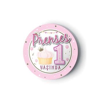 PartiBulutu 1 Yaş Pembe 8'li Karton Tabak