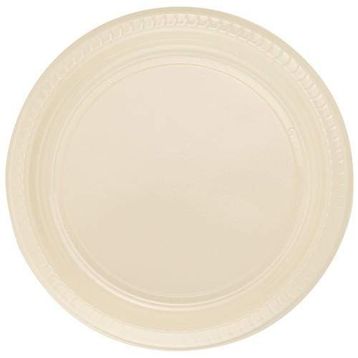 PartiBulutu 22 cm 25'li Krem Plastik Tabak
