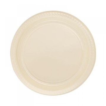 PartiBulutu 22 cm 25'li Krem Plastik Tabak