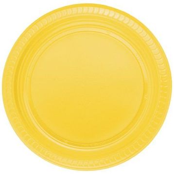 PartiBulutu 22 cm 25'li Sarı Plastik Tabak