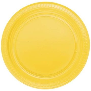 PartiBulutu 22 cm 25'li Sarı Plastik Tabak