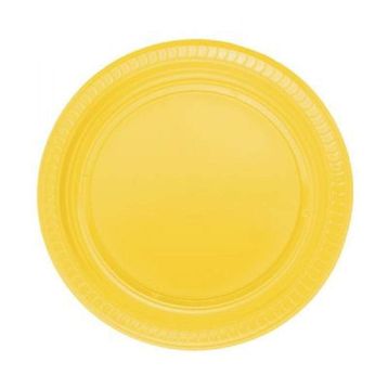 PartiBulutu 22 cm 25'li Sarı Plastik Tabak