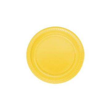 PartiBulutu 22 cm 25'li Sarı Plastik Tabak