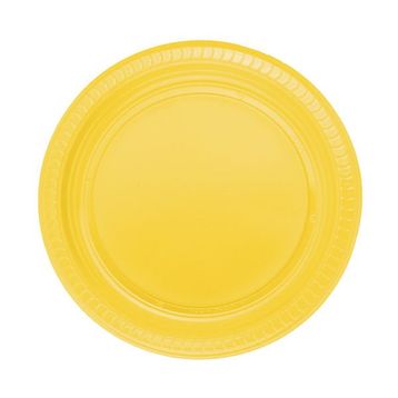 PartiBulutu 22 cm 25'li Sarı Plastik Tabak