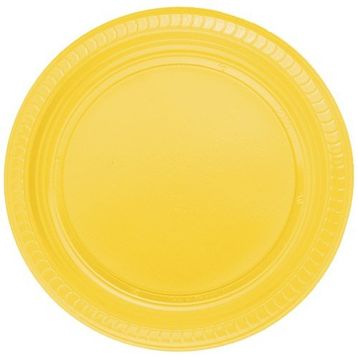 PartiBulutu 22 cm 25'li Sarı Plastik Tabak