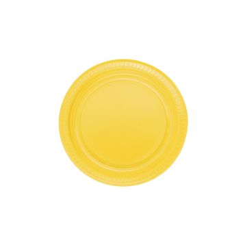 PartiBulutu 22 cm 25'li Sarı Plastik Tabak