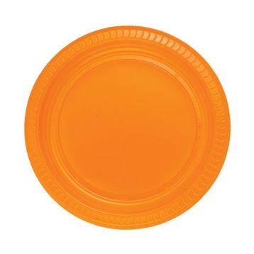 PartiBulutu 22 cm 25'li Turuncu Plastik Tabak