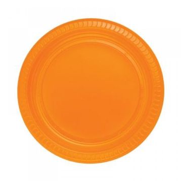 PartiBulutu 22 cm 25'li Turuncu Plastik Tabak