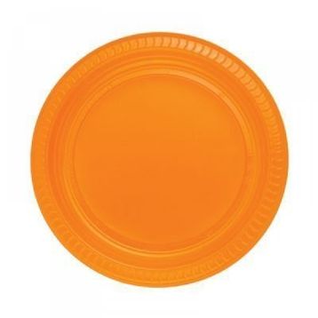 PartiBulutu 22 cm 25'li Turuncu Plastik Tabak