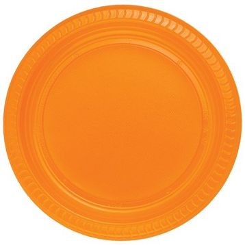 PartiBulutu 22 cm 25'li Turuncu Plastik Tabak