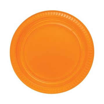 PartiBulutu 22 cm 25'li Turuncu Plastik Tabak