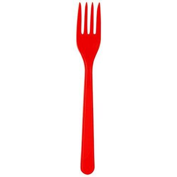 PartiBulutu 25'li Kırmızı Plastik Çatal