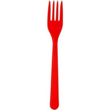 PartiBulutu 25'li Kırmızı Plastik Çatal