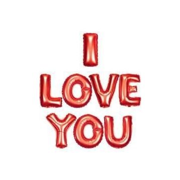 PartiBulutu I Love You Kırmızı Folyo Balon Set