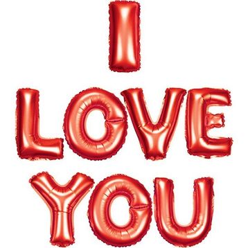 PartiBulutu I Love You Kırmızı Folyo Balon Set