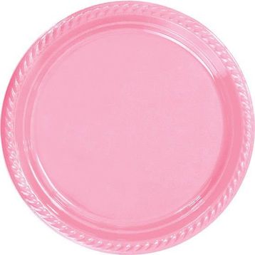 Partici 22 cm Pembe Plastik Tabak