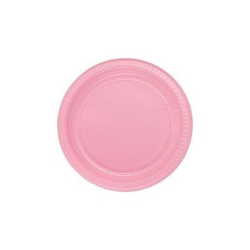 Partici 22 cm Pembe Plastik Tabak