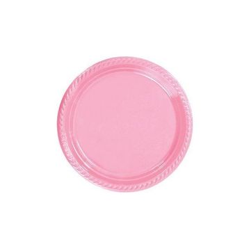 Partici 22 cm Pembe Plastik Tabak