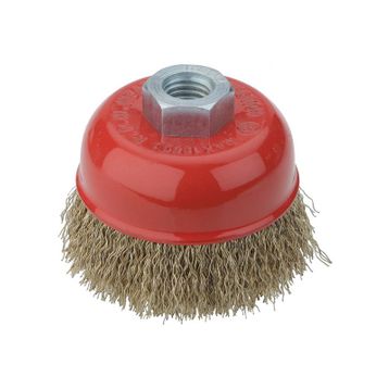 Partner PT02029 75 mm Sarı Dalgalı Telli M14 Vidalı Çanak Fırça