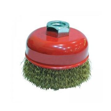 Partner PT02029 75 mm Sarı Dalgalı Telli M14 Vidalı Çanak Fırça
