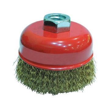 Partner PT02033 100 mm Sarı Dalgalı Telli M14 Vidalı Çanak Fırça