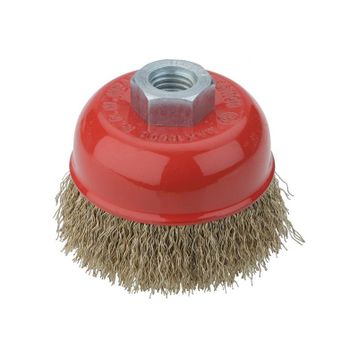 Partner PT02033 100 mm Sarı Dalgalı Telli M14 Vidalı Çanak Fırça