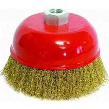 Partner PT02033 100 mm Sarı Dalgalı Telli M14 Vidalı Çanak Fırça