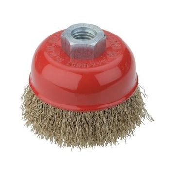 Partner PT02033 100 mm Sarı Dalgalı Telli M14 Vidalı Çanak Fırça