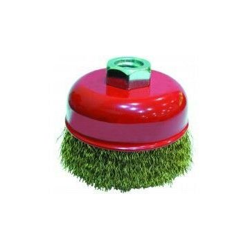 Partner PT02035 125 mm Sarı Dalgalı Telli M14 Vidalı Çanak Fırça