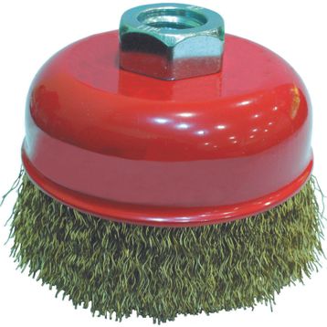 Partner PT02035 125 mm Sarı Dalgalı Telli M14 Vidalı Çanak Fırça