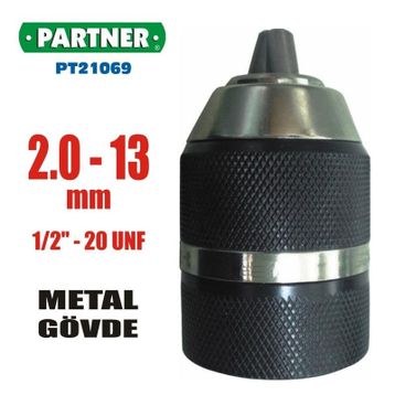 Partner PT21069 2-13 mm 1/2 inç Anahtarsız Otomatik Sıkmalı Mandren