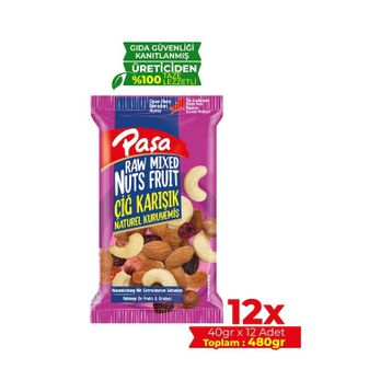 Paşa Kuruyemiş 40 gr Çiğ Karışık Naturel Kuruyemiş (12 adet)