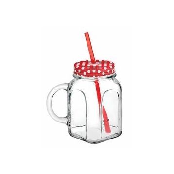 Paşabahçe 1073861 Pipetli Kırmızı 450 cc Bardak
